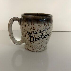 Worlds Greatest Doctor Speckled Pottery Coffee Mug Clay In Mind San Diego CA